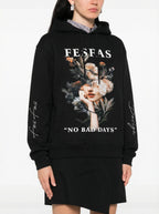 FesFas Flower-print Hoodie | Black | Men