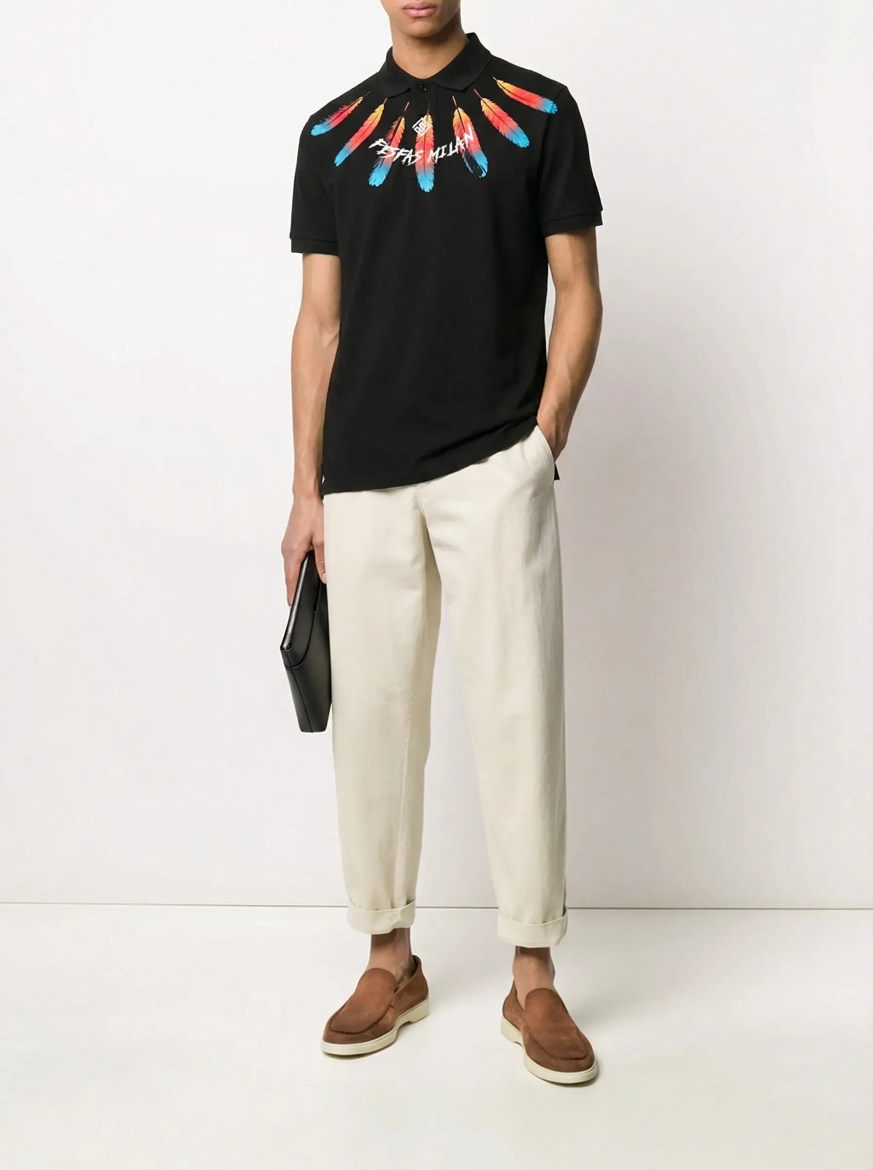 FesFas feather-print | Áo Polo | Nam | Màu Đen