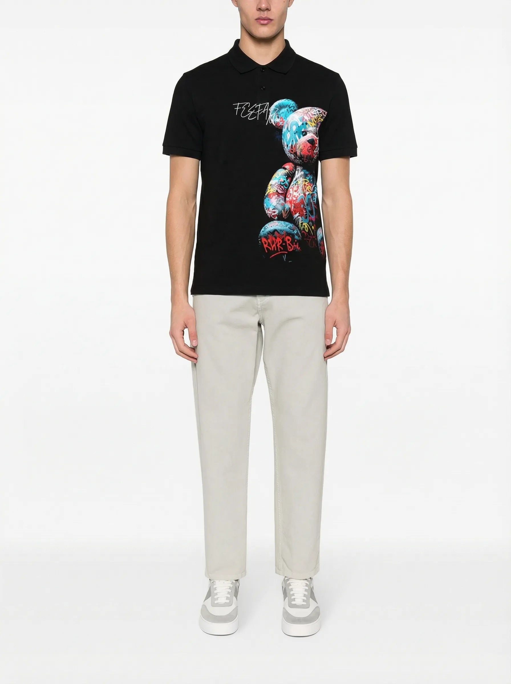 FesFas bear-print | Áo Polo | Nam | Màu Đen