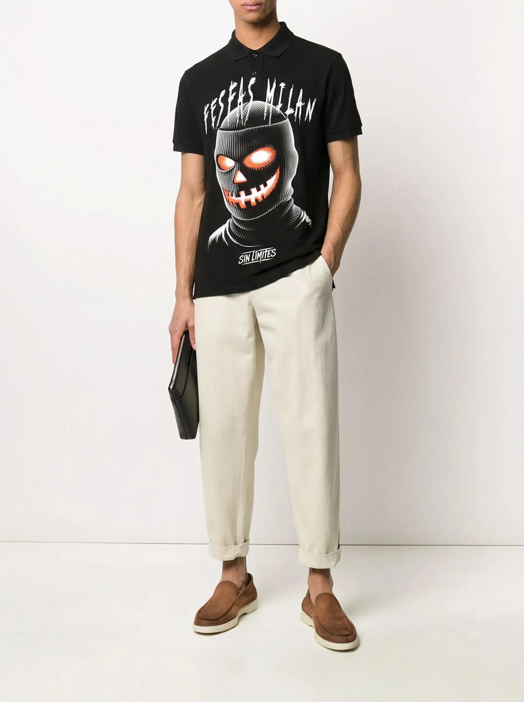 FesFas pumpkin mask-print | Áo Polo | Nam | Màu Đen