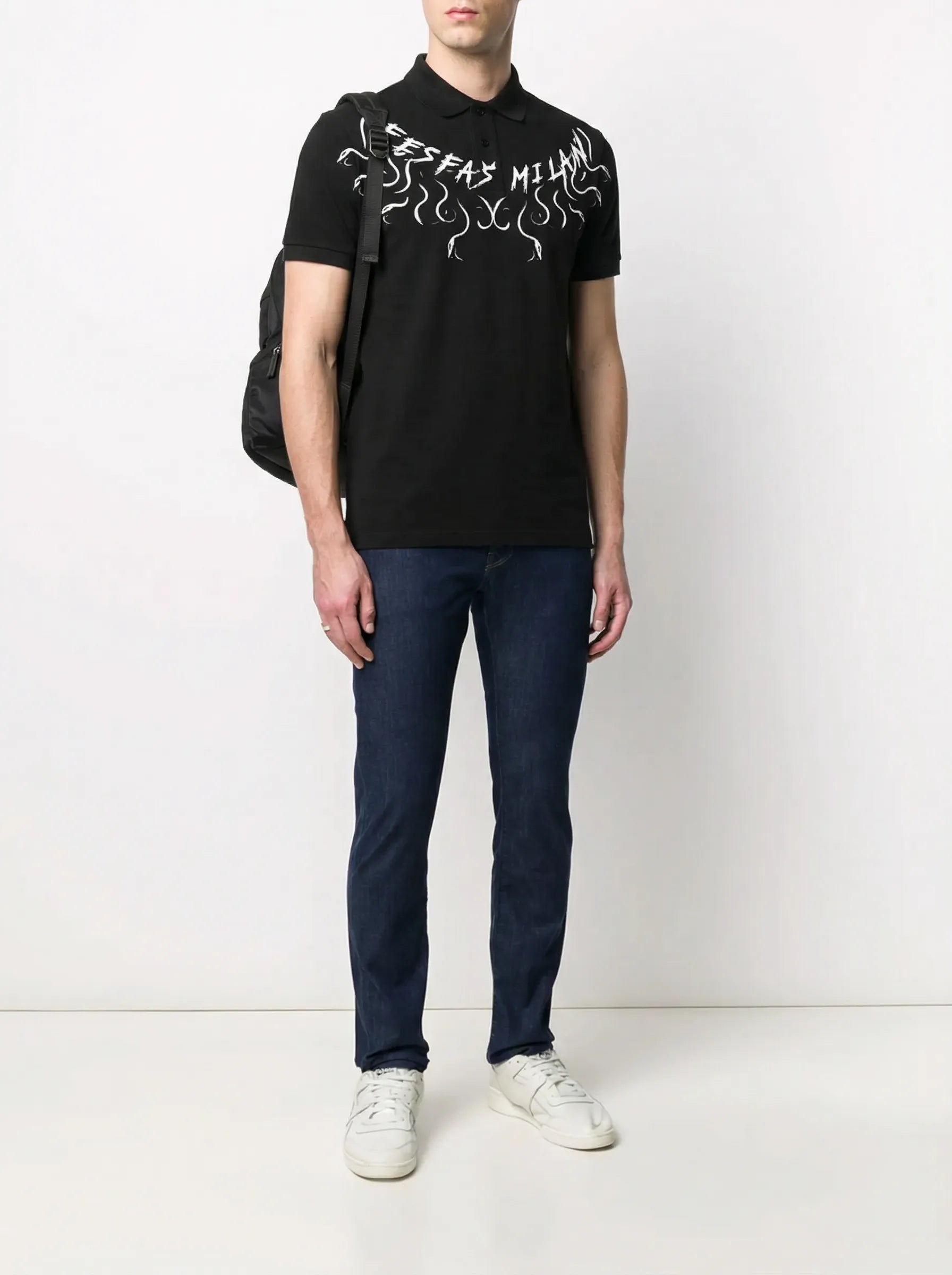FesFas graphic-print | Áo Polo | Nam | Màu Đen