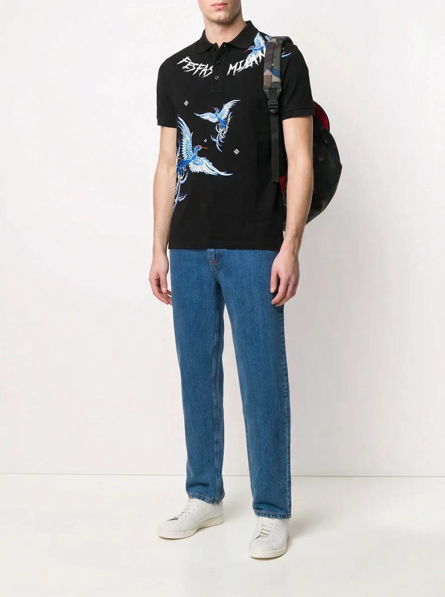 FesFas blue phoenix-print | Áo Polo | Nam | Màu Đen