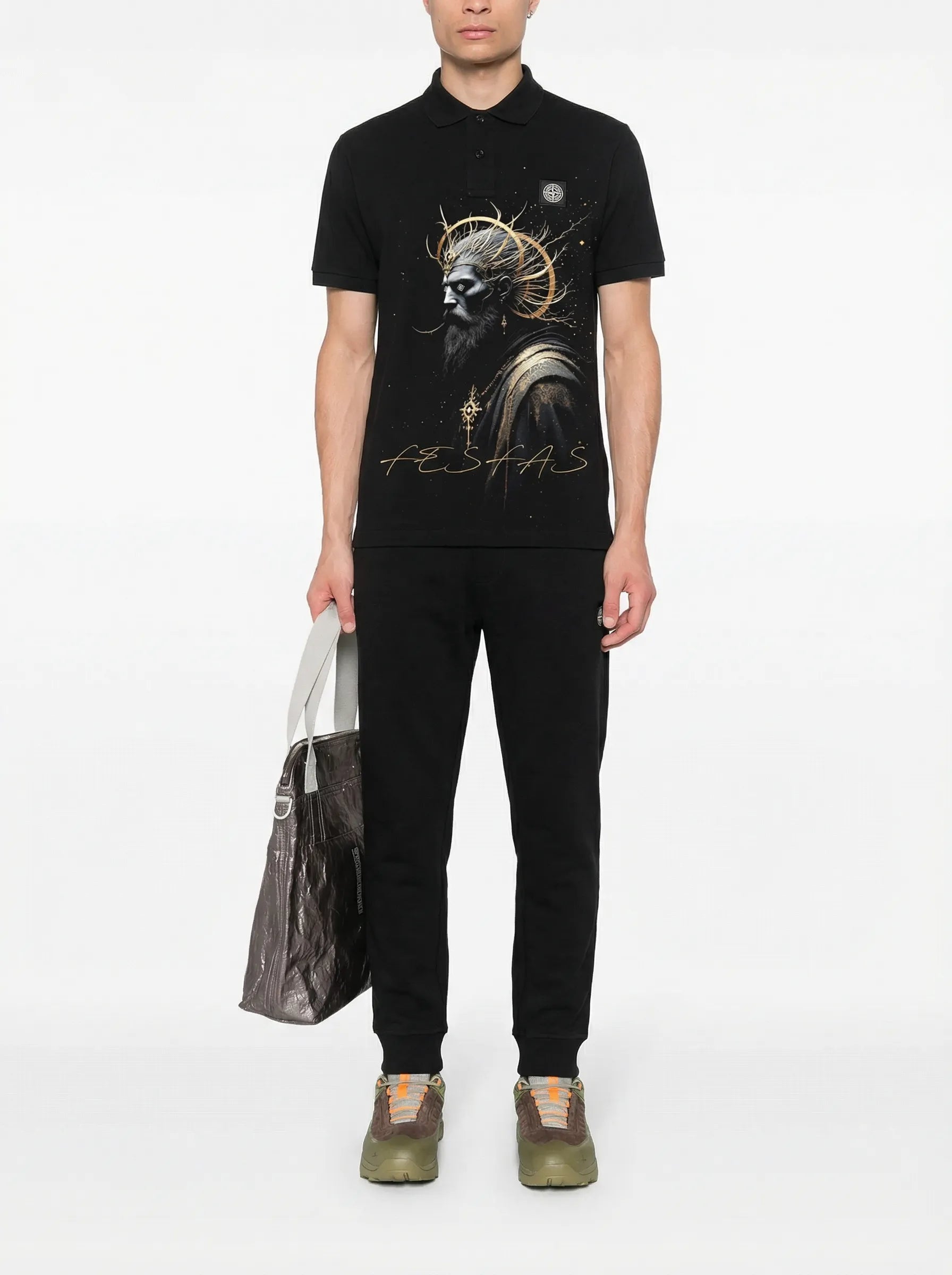 FesFas Egyptian-print | Áo Polo | Nam | Màu Đen
