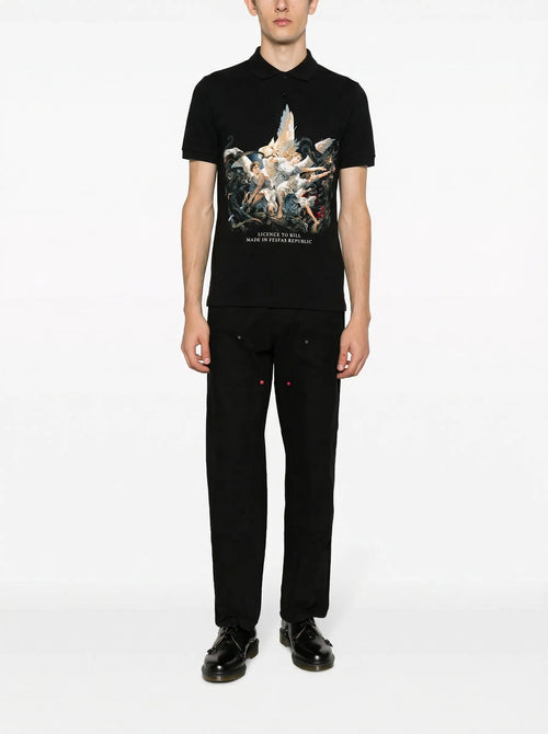 FesFas Angel-print | Áo Polo | Nam | Màu Đen