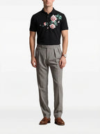 FesFas Floral-print | Áo Polo | Nam | Màu Đen