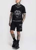 FesFas panther-print | Bộ T-Shirt | Nam | Màu Đen