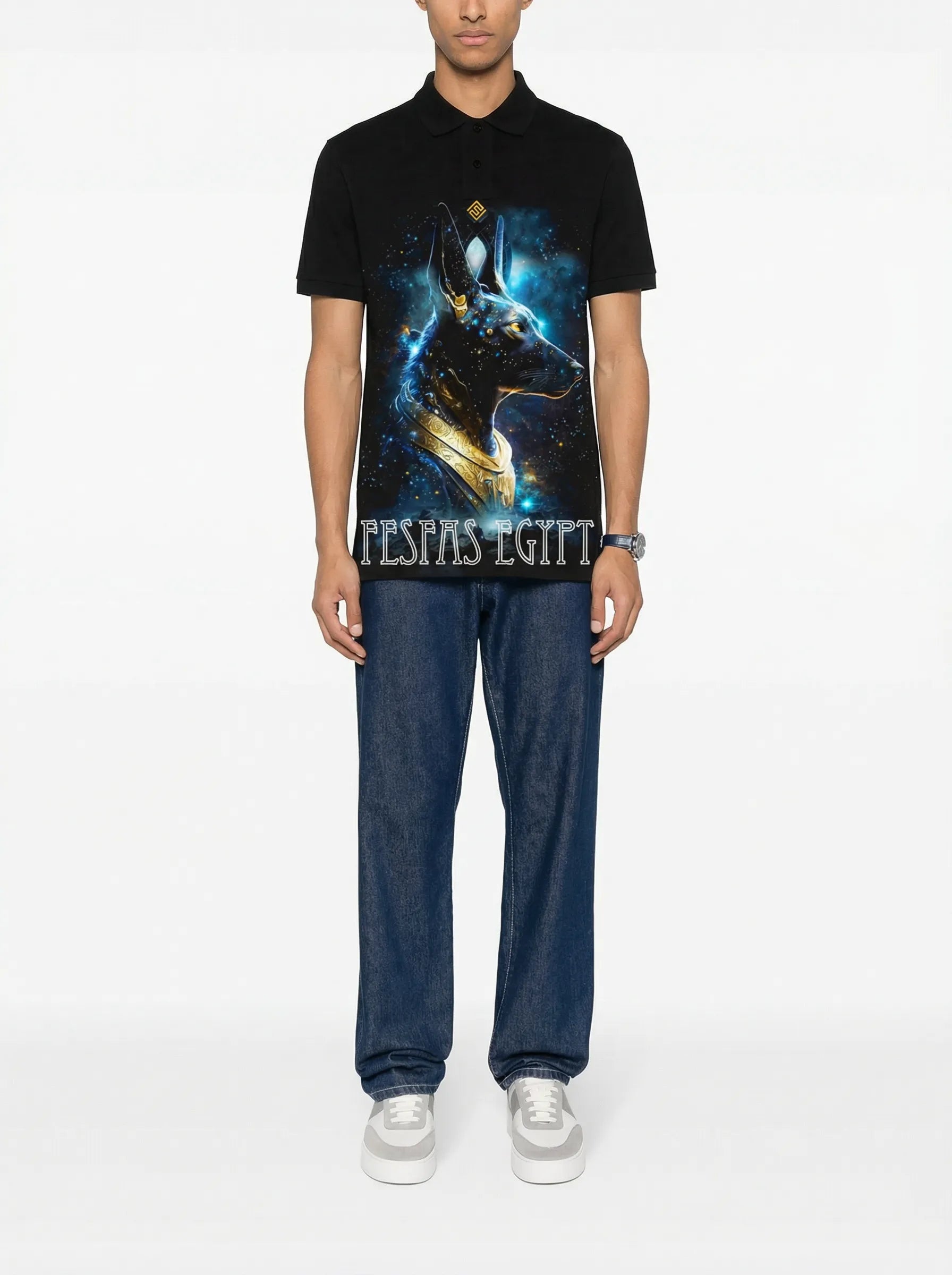 FesFas Doberman-print | Áo Polo | Nam | Màu Đen