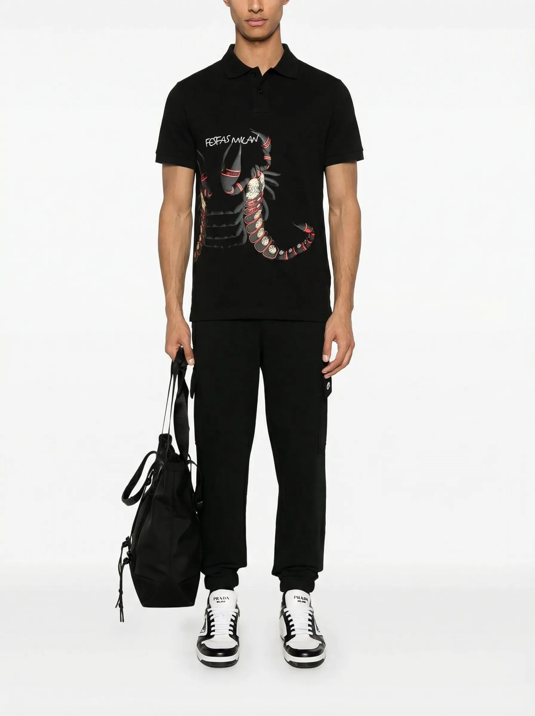 FesFas Scorpion-print | Áo Polo | Nam | Màu Đen