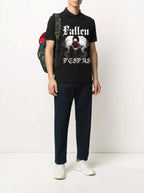 FesFas Angel-print | Áo Polo | Nam | Màu Đen