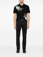 FesFas Floral-print | Áo Polo | Nam | Màu Đen