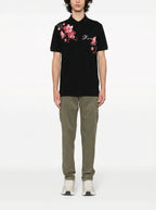FesFas Floral-print | Áo Polo | Nam | Màu Đen