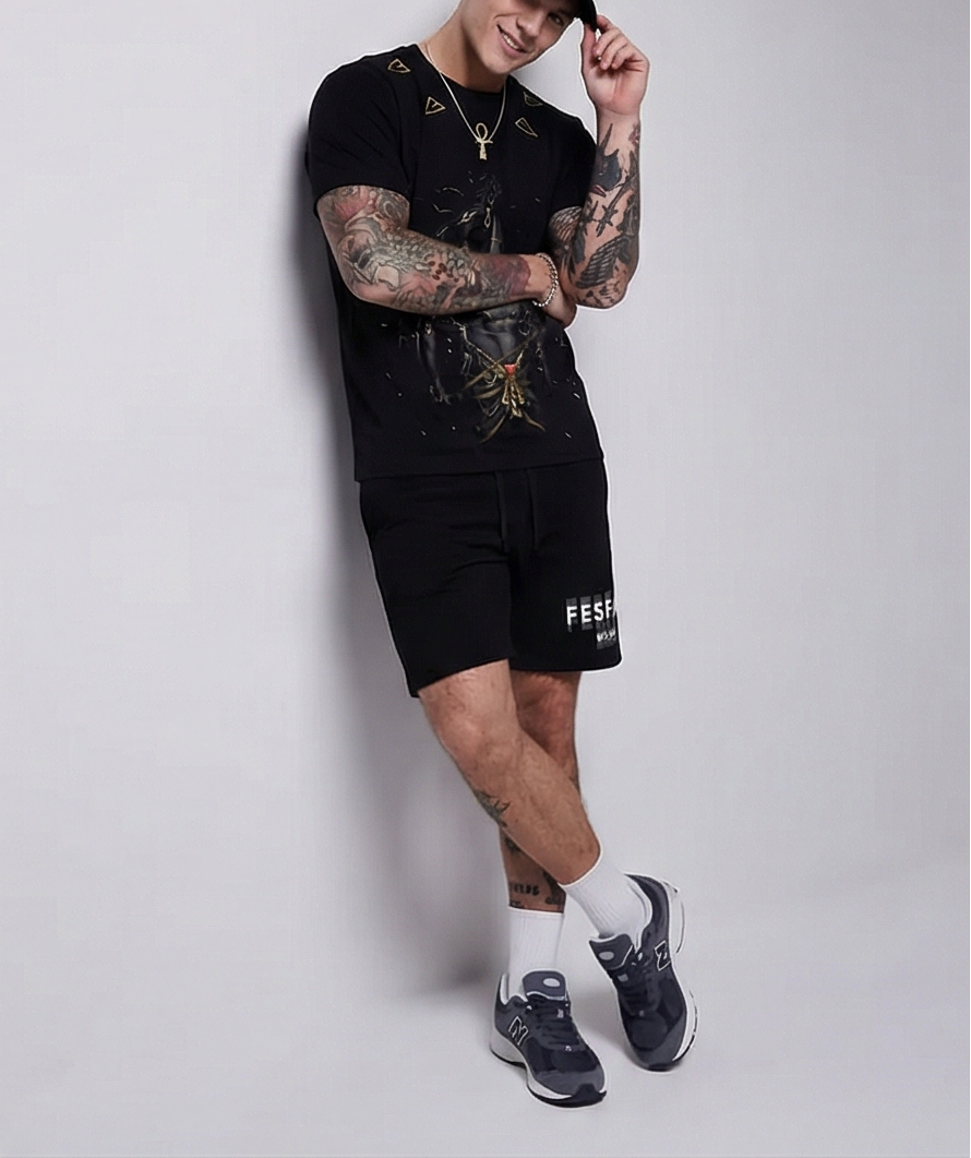 FesFas anubis-print | Bộ T-Shirt | Nam | Màu Đen