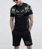 FesFas flowers-print | Bộ T-Shirt | Nam | Màu Đen