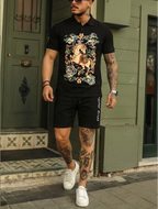 FesFas cloud horse-print | Bộ Polo | Nam | Màu Đen
