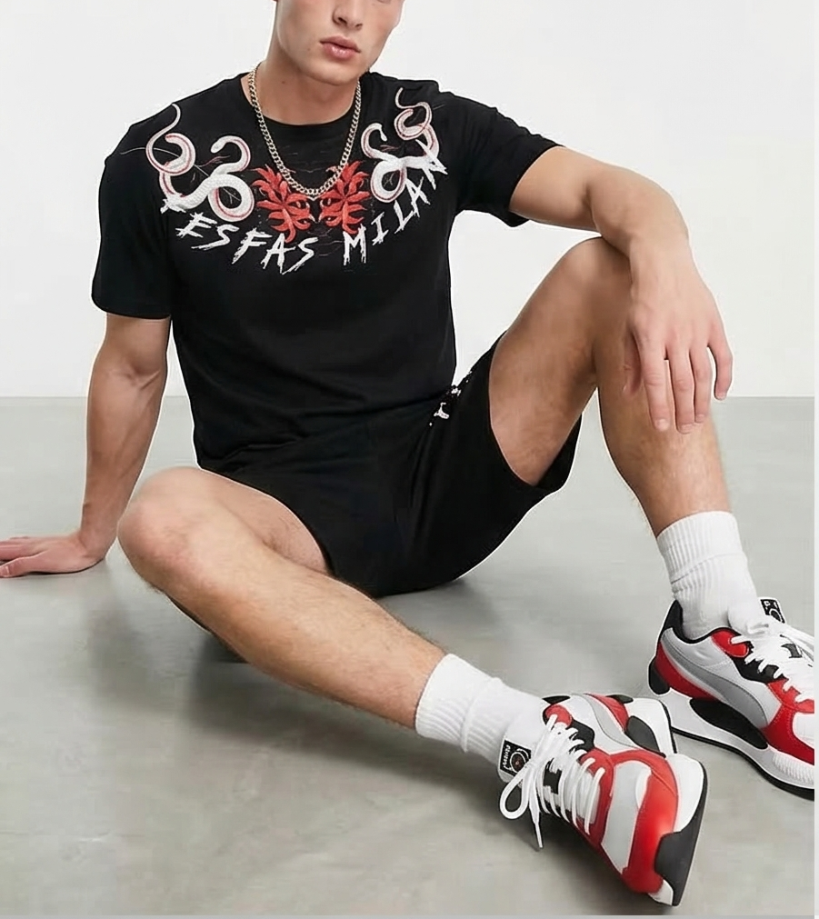 FesFas snake-print | Bộ T-Shirt | Nam | Màu Đen