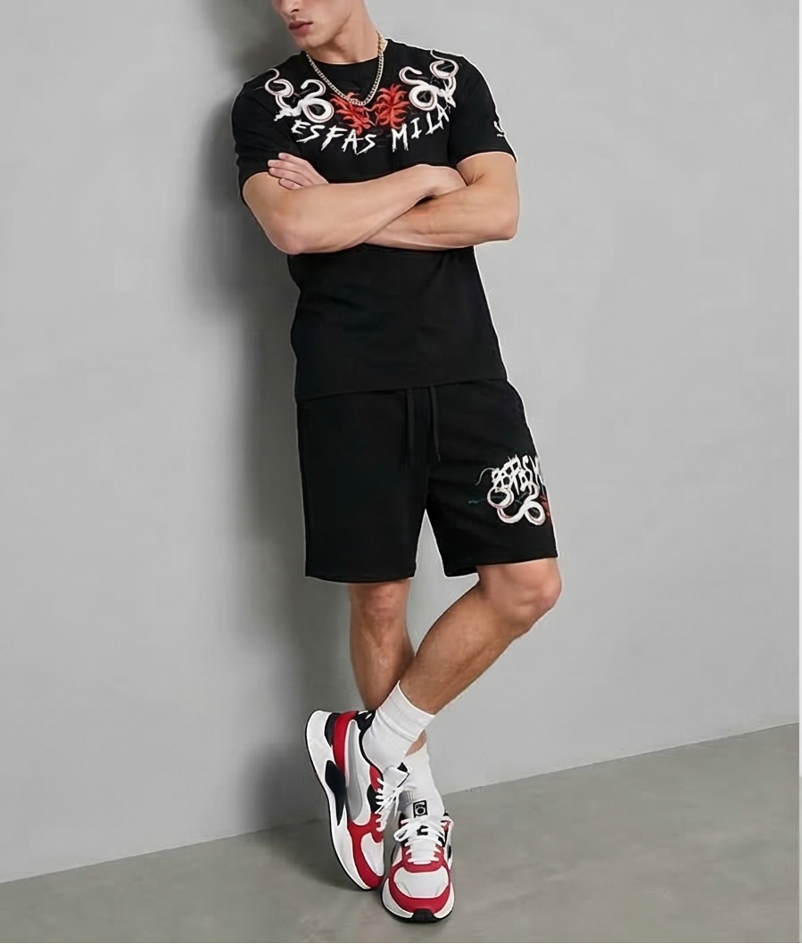 FesFas snake-print | Bộ T-Shirt | Nam | Màu Đen