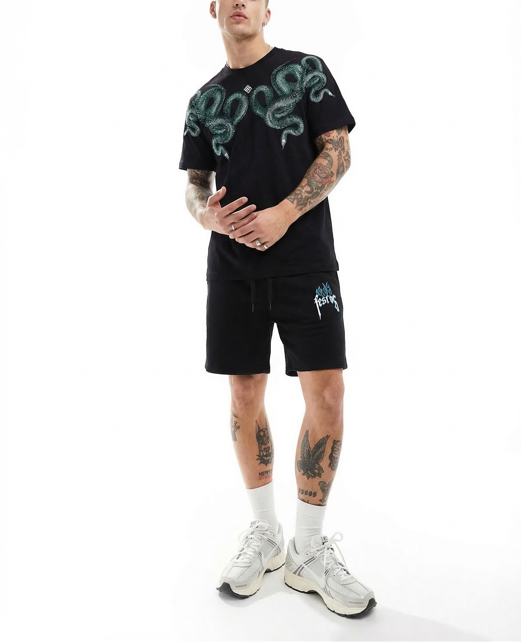 FesFas snake-print | Bộ T-Shirt | Nam | Màu Đen