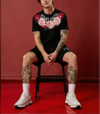 FesFas flowers-print | Bộ T-Shirt | Nam | Màu Đen
