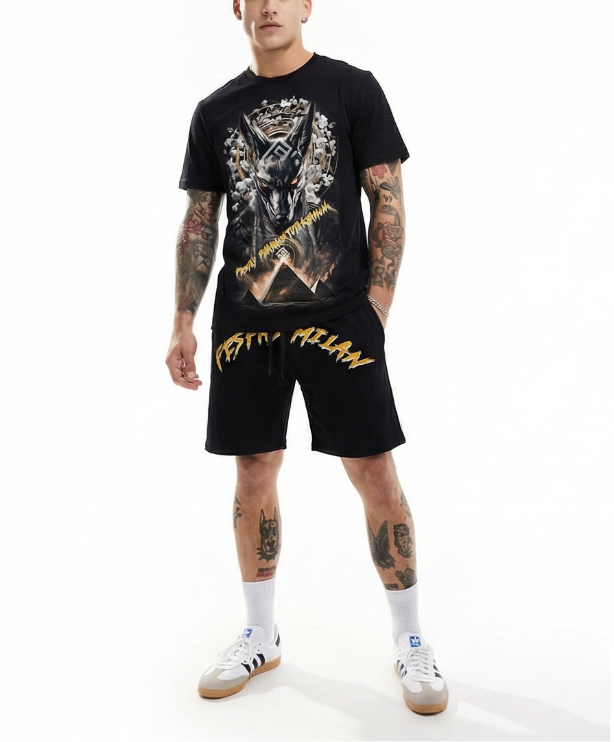 FesFas anubis-print | Bộ T-Shirt | Nam | Màu Đen