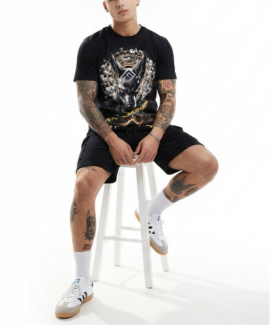 FesFas anubis-print | Bộ T-Shirt | Nam | Màu Đen