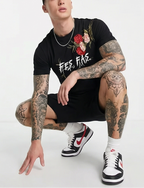 FesFas flowers-print | Bộ T-Shirt | Nam | Màu Đen