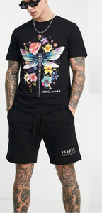 FesFas colorful dragonfly-print | Bộ T-Shirt | Nam | Màu Đen