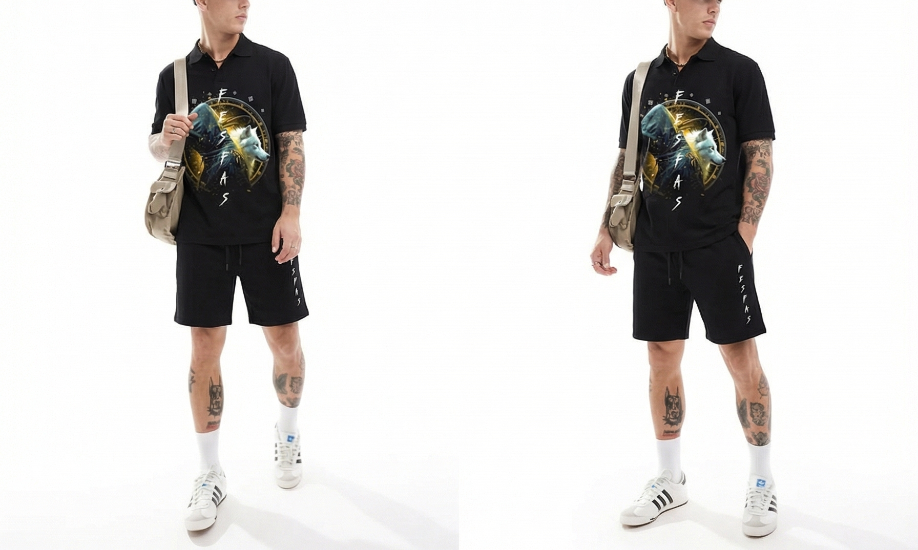 FesFas wolf-print | Bộ Polo | Nam | Màu Đen