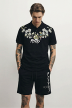 FesFas flowers-print | Bộ Polo | Nam | Màu Đen