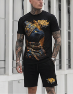 FesFas native cat-print | Bộ T-Shirt | Nam | Màu Đen