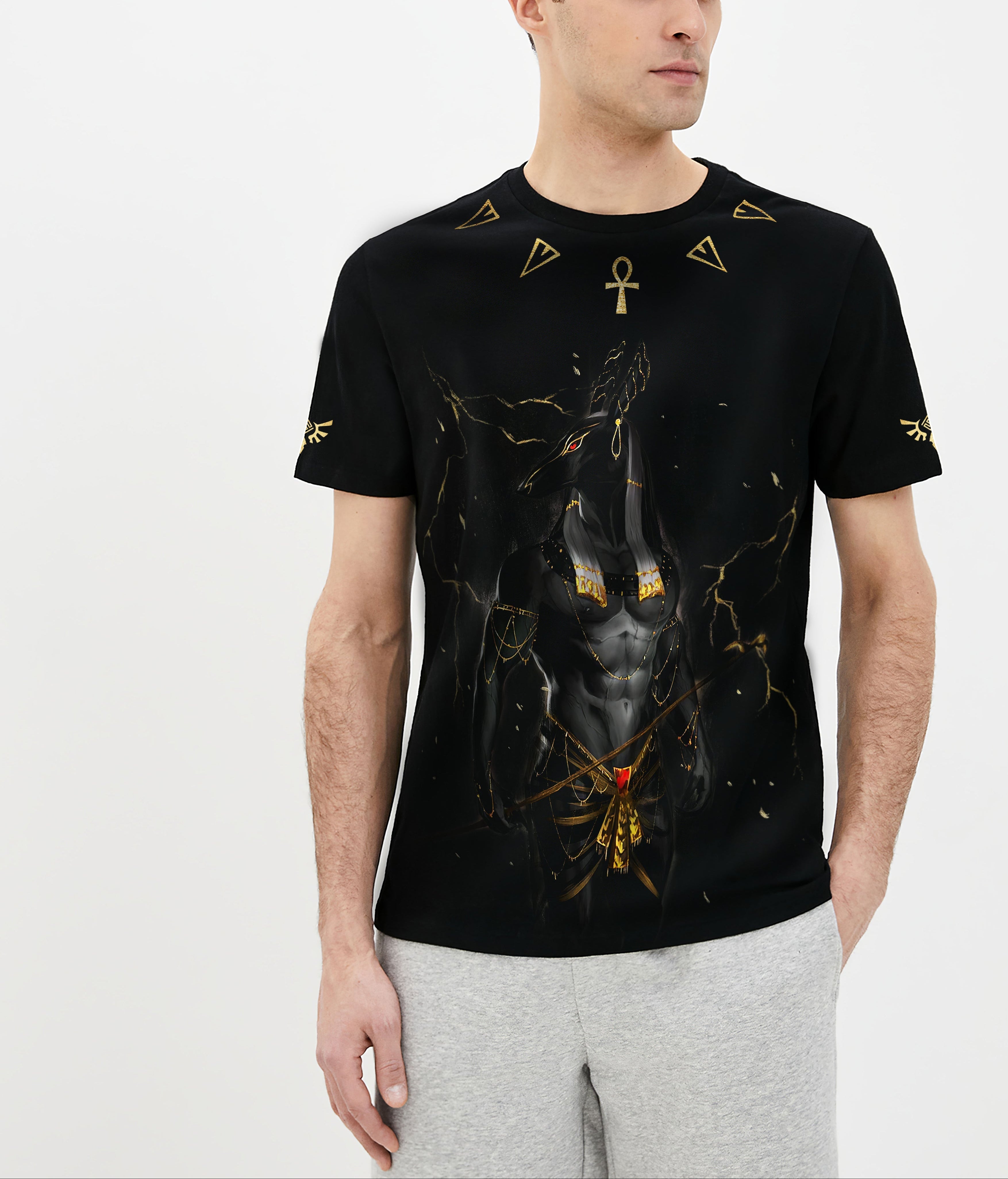 FesFas Anubis-print | Áo Thun | Nam | Màu Đen