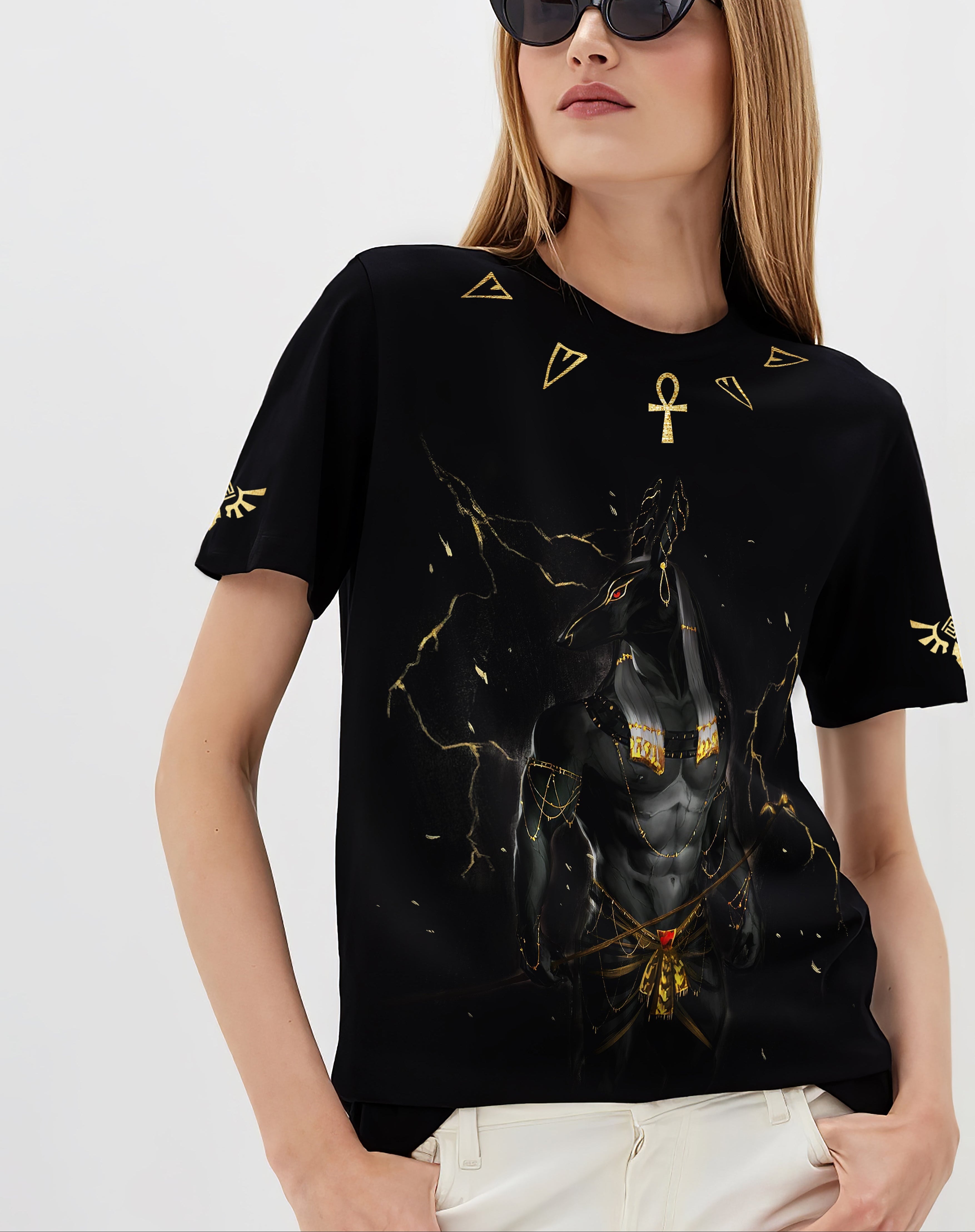 FesFas Anubis-print | Áo Thun | Nam | Màu Đen