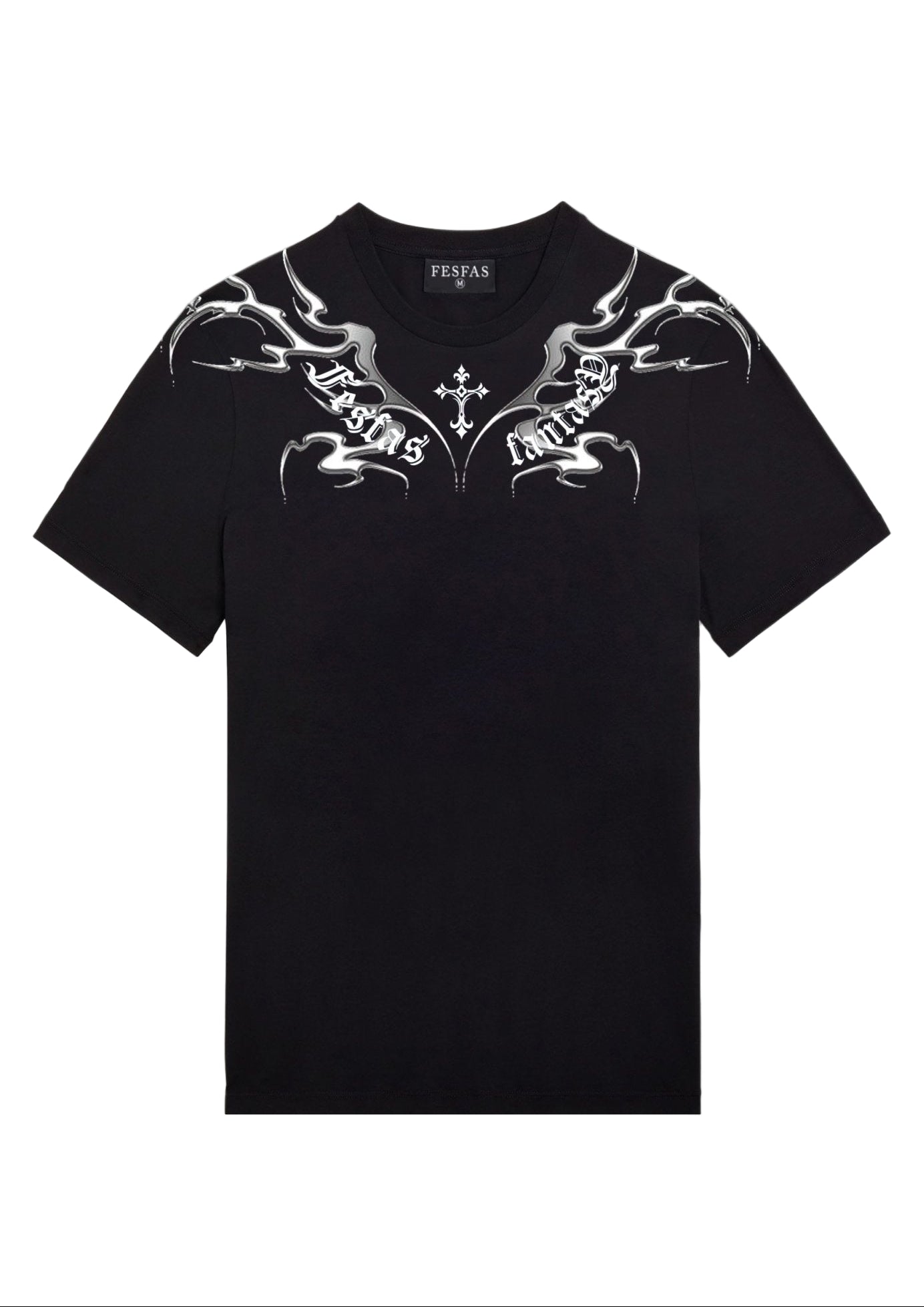 FesFas Tattoo-print | Áo Thun | Nam | Màu Đen