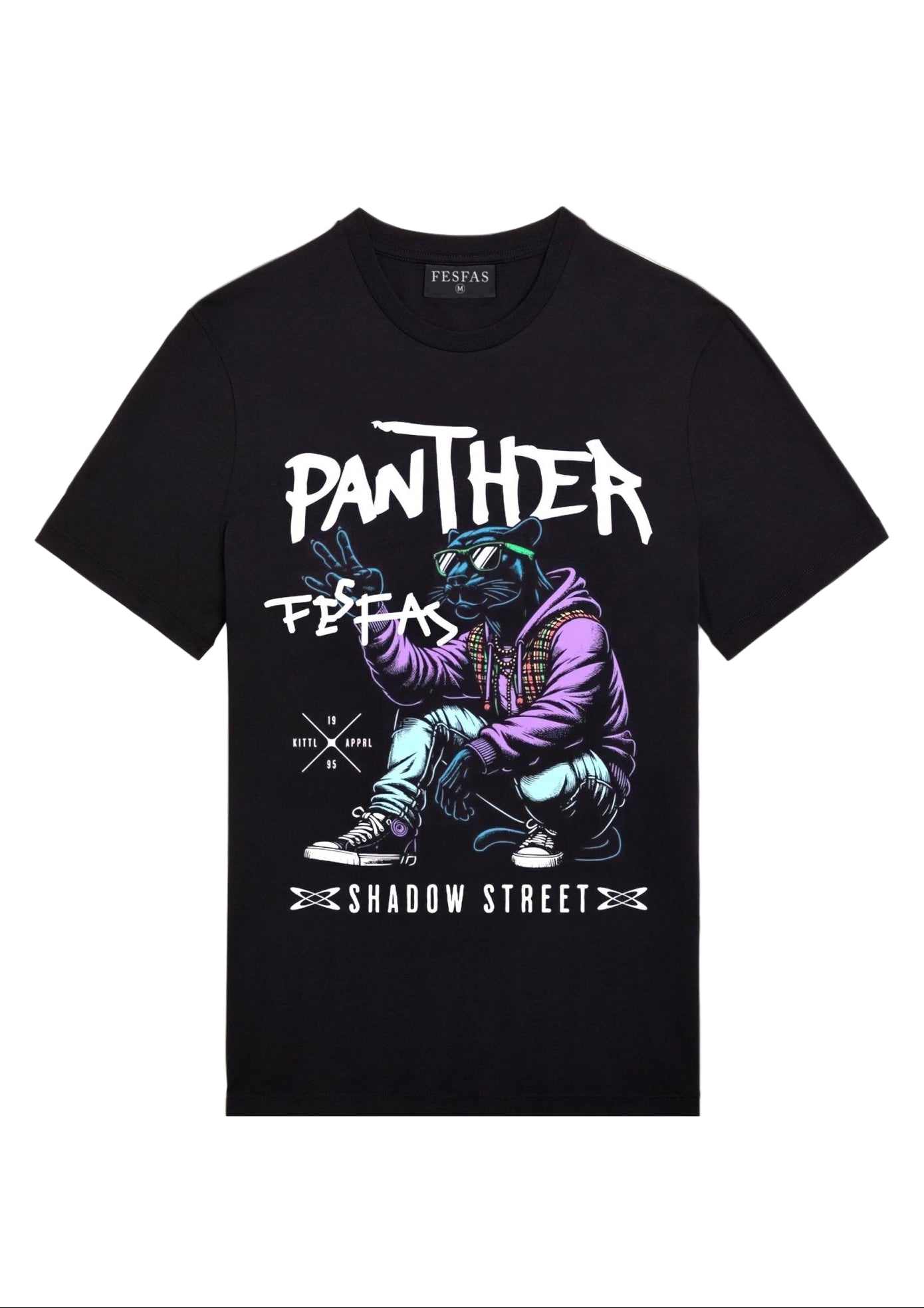 FesFas Panther-print | Áo Thun | Nam | Màu Đen