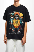 FesFas Cats-print | Áo Thun | Nam | Màu Đen