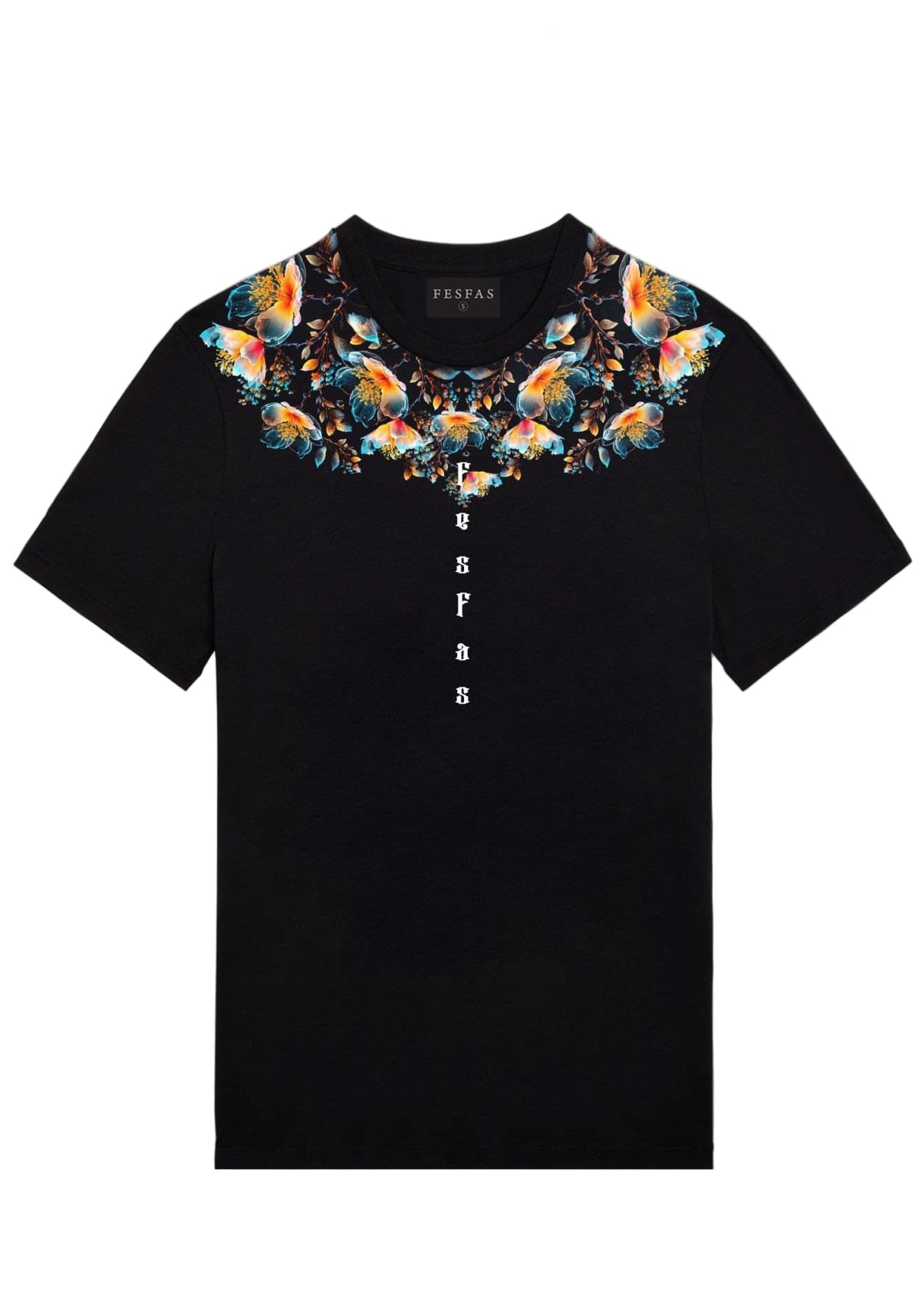 FesFas flowers-print | Áo Thun | Nam | Màu Đen