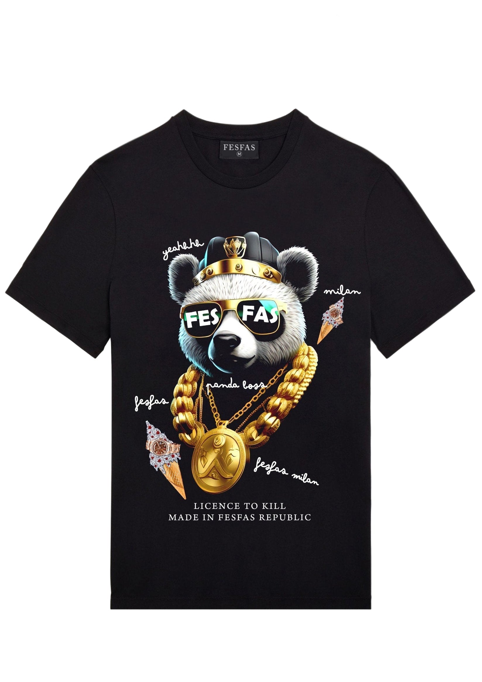 esFas panda-print | Áo Thun | Nam | Màu Đen
