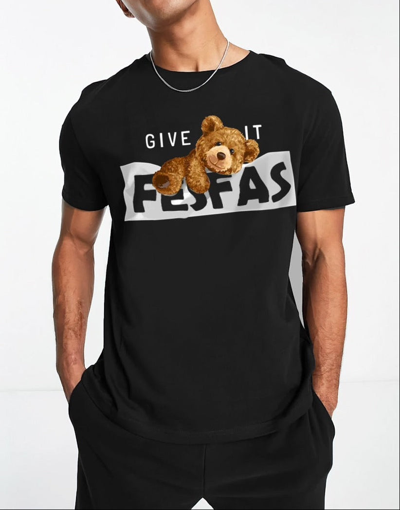 FesFas Bear-print | Áo Thun | Nam | Màu Đen