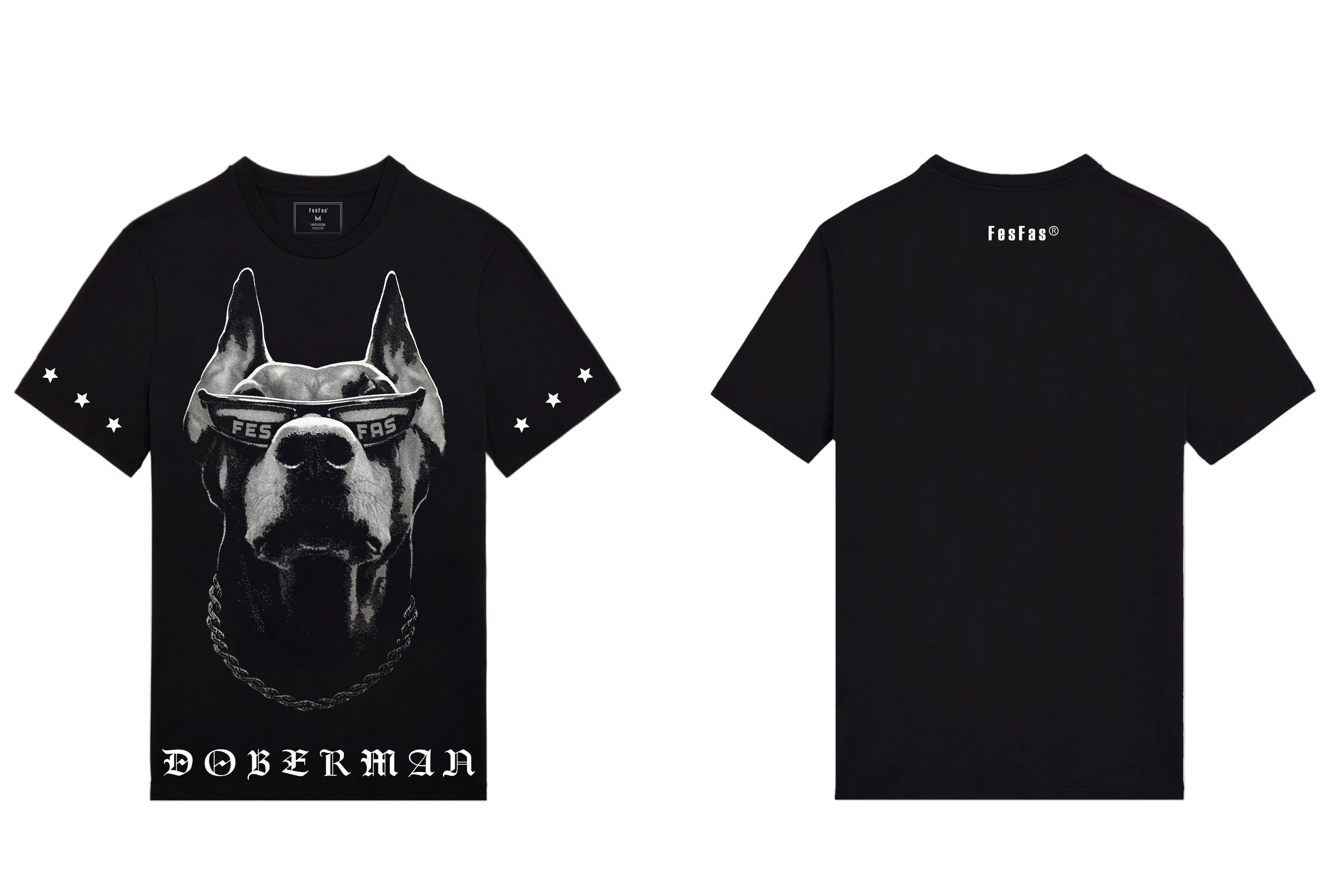 FesFas doberman-print | Áo Thun | Nam | Màu Đen