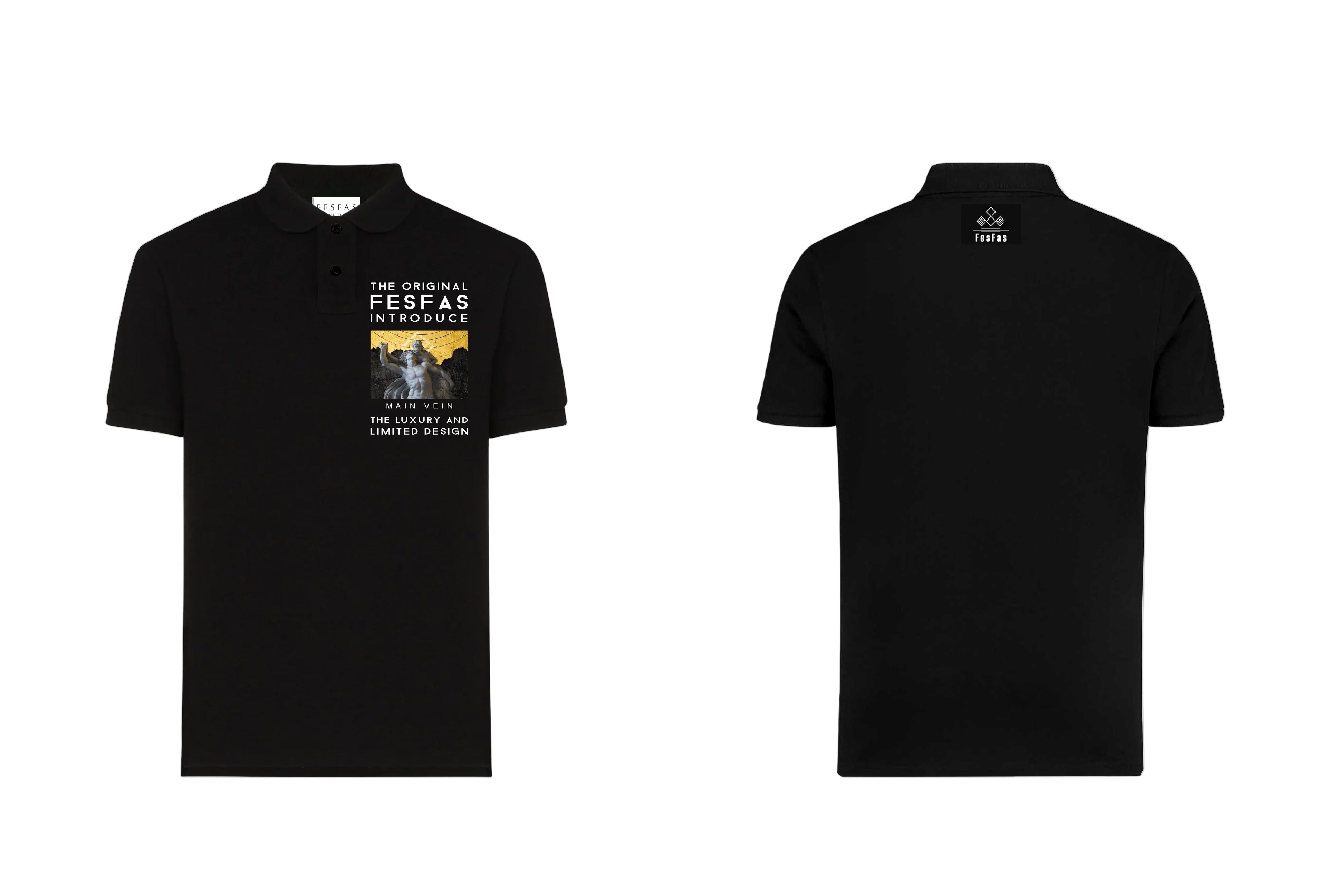 FesFas Main Vein-print | Áo Polo | Nam | Màu Đen