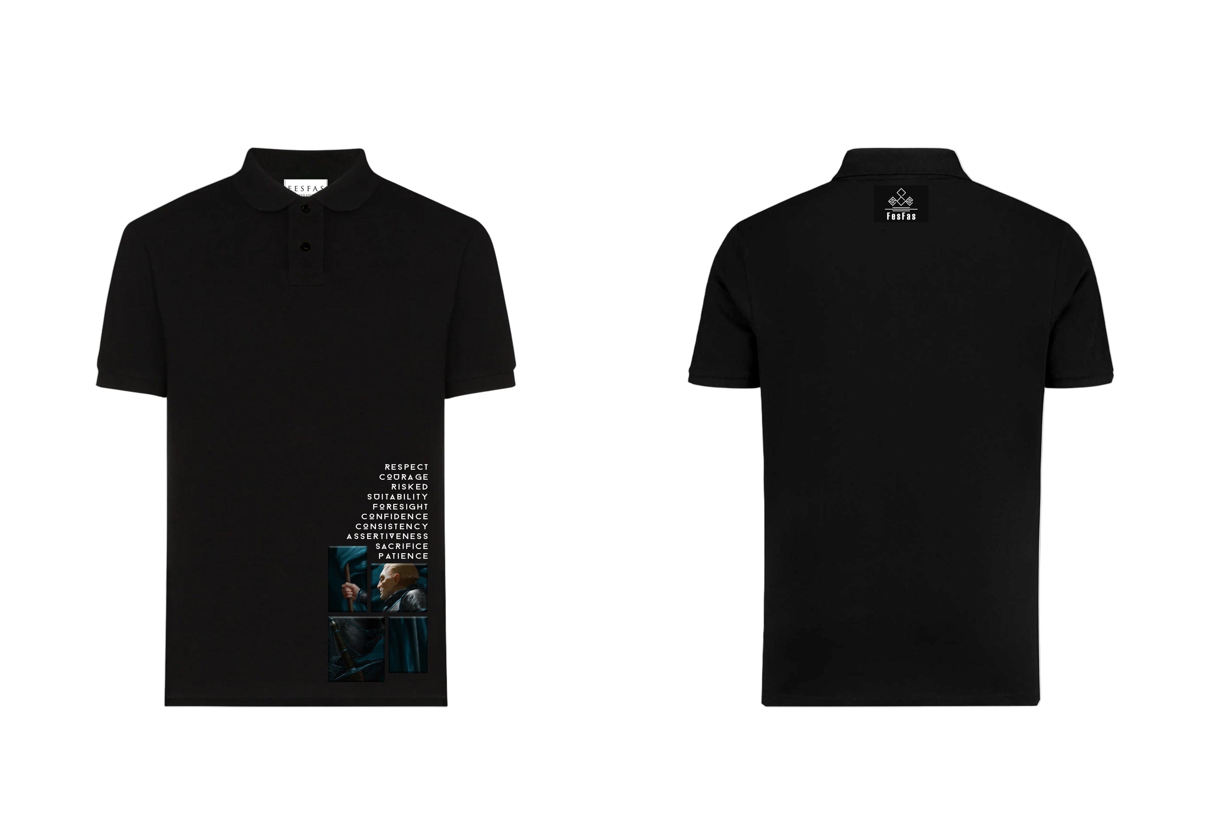 FesFas Pioneers-print | Áo Polo | Nam | Màu Đen