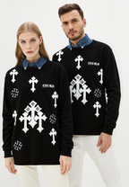 FesFas Cross-print Sweatshirt Set | Black | Men