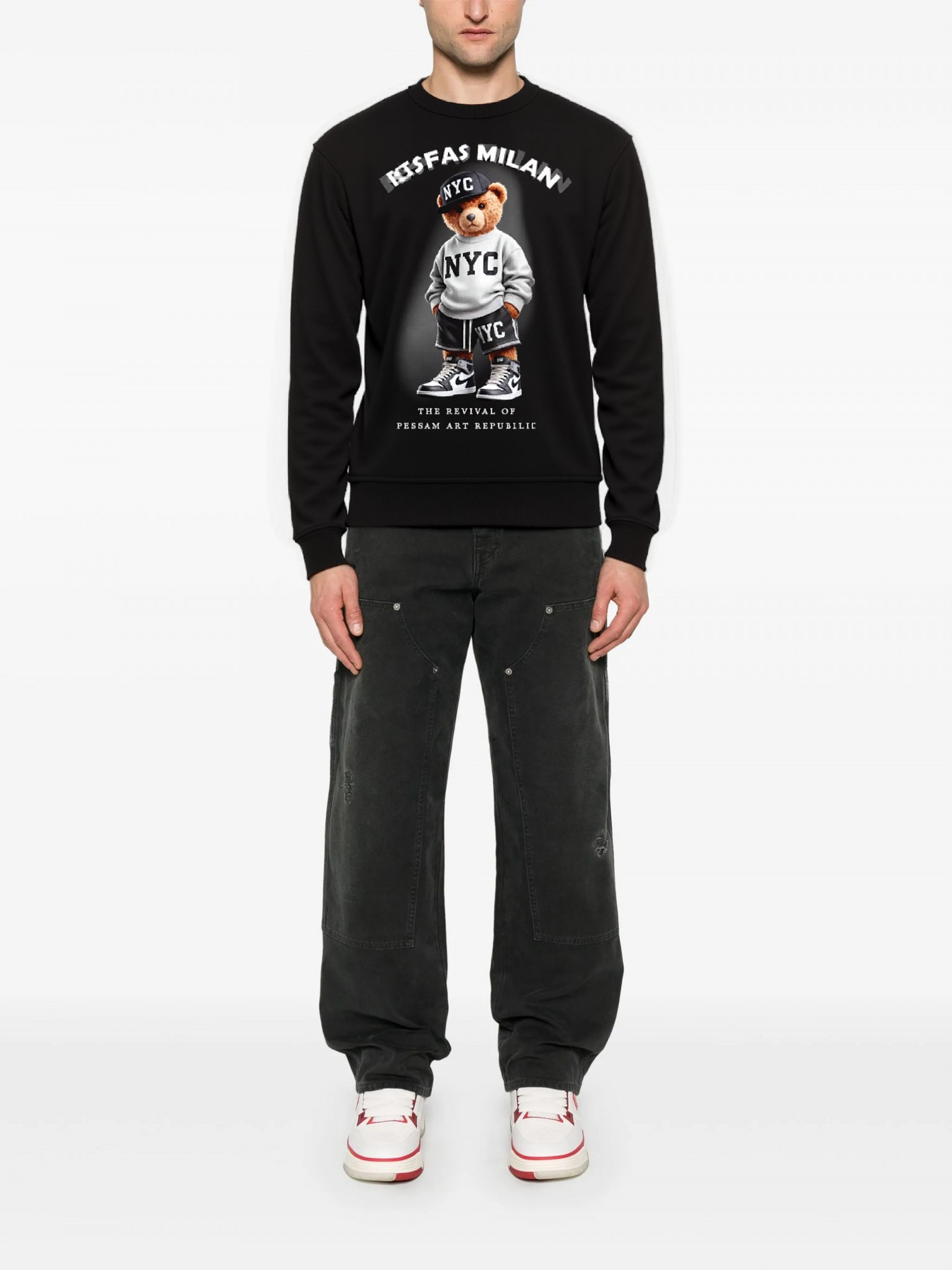 FesFas Bear-print Sweatshirt Set | Black | Men