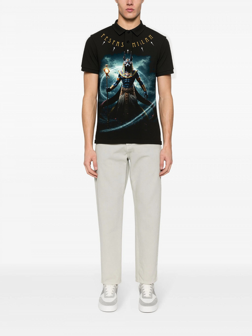 FesFas Anubis-print | Áo Polo | Nam | Màu Đen