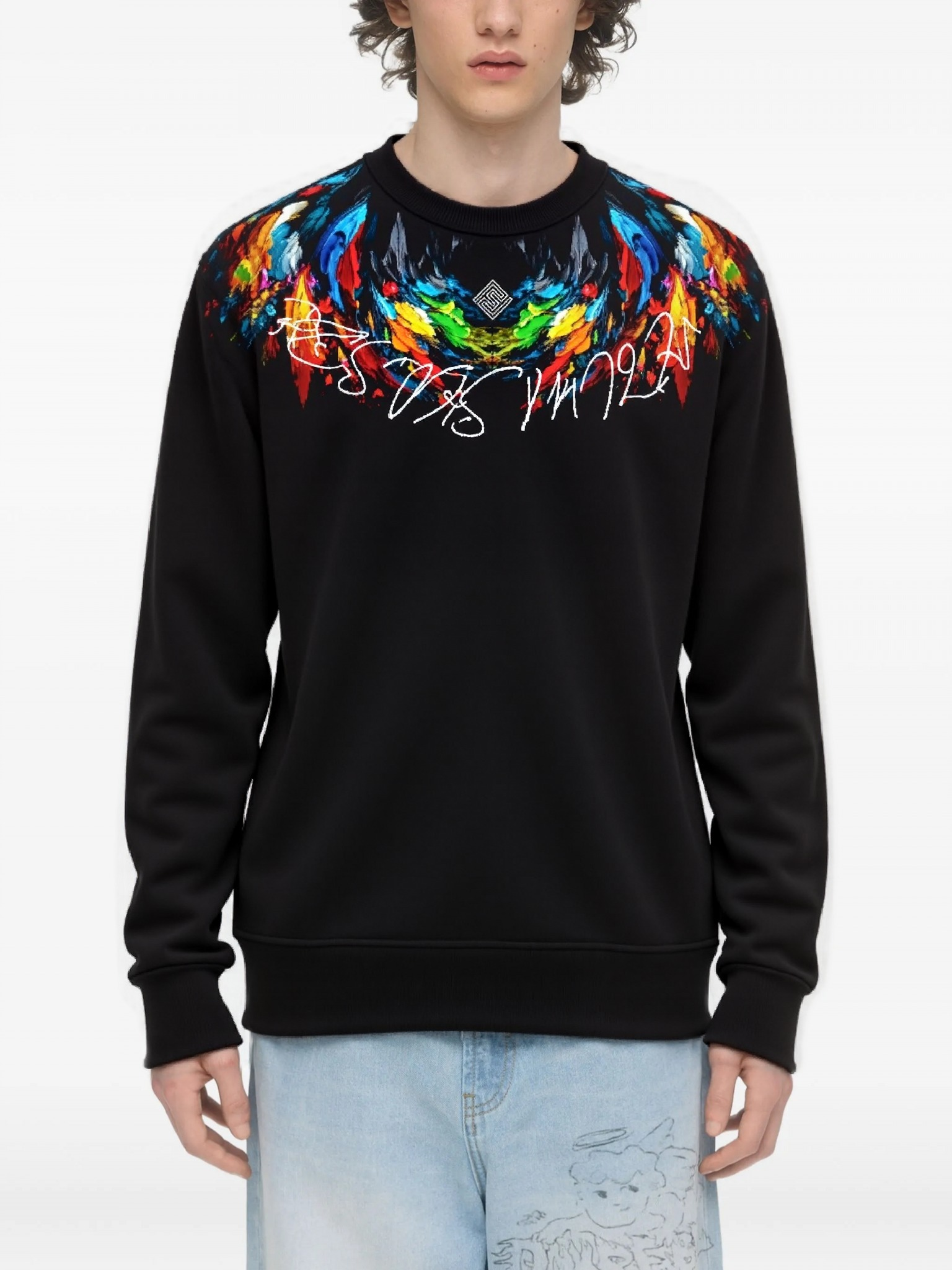 FesFas Feathers-print Sweatshirt Set | Black | Men