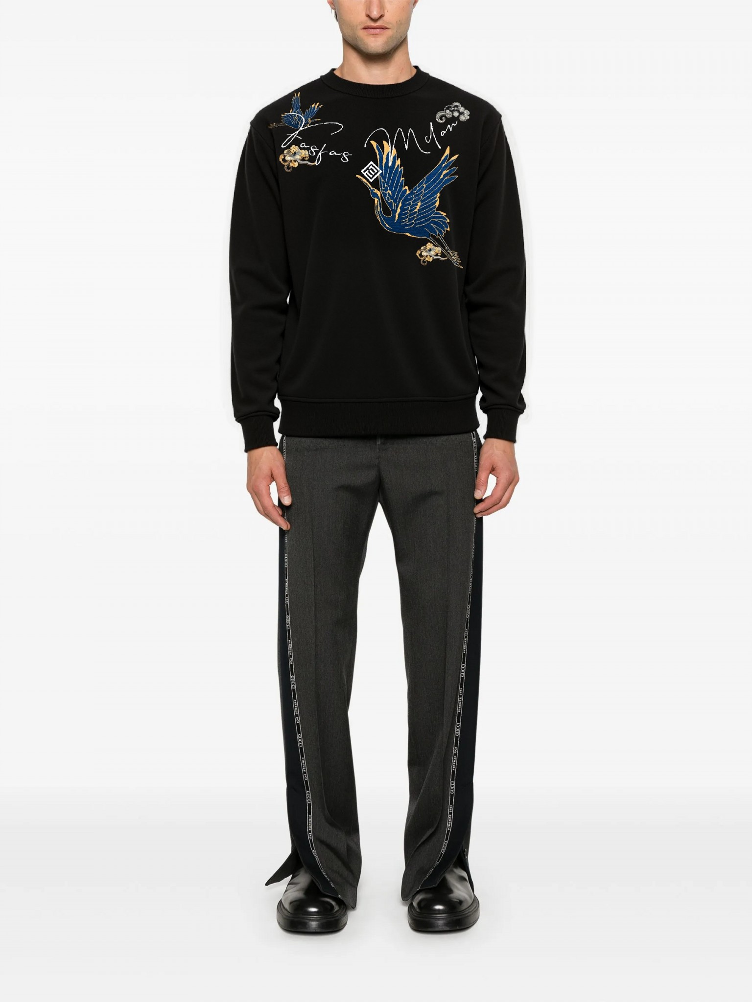 FesFas crane-print Sweatshirt | Black | Men