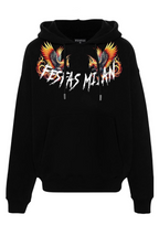 FesFas flamme phoenix-print Hoodie | Black | Men