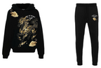 FesFas golden horse-print Hoodie Set | Black | Men