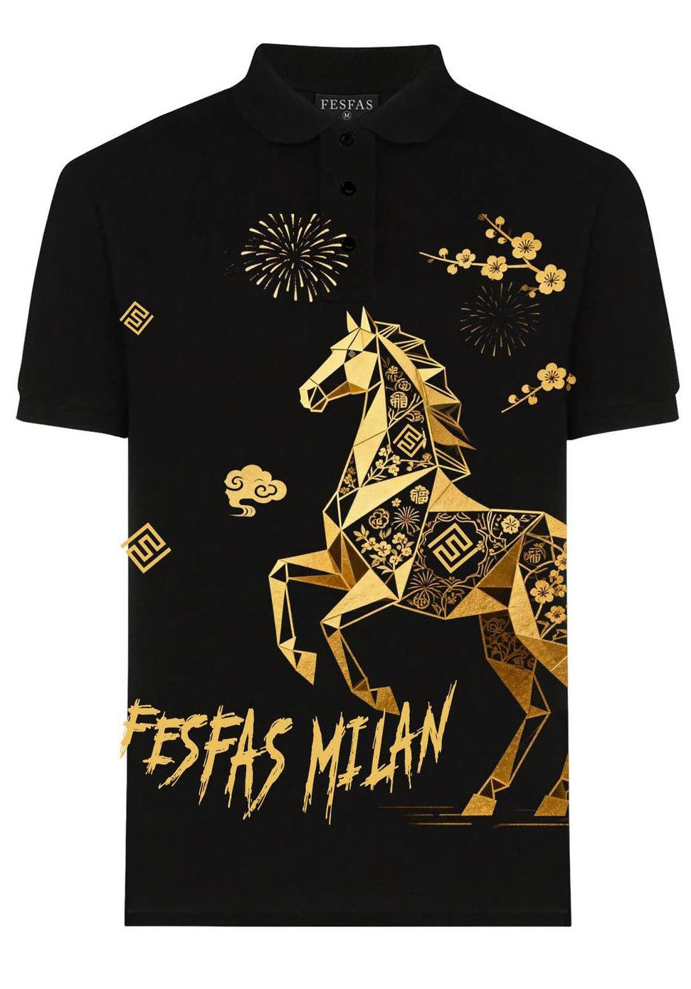 FesFas horse-print | Áo Polo | Nam | Màu Đen