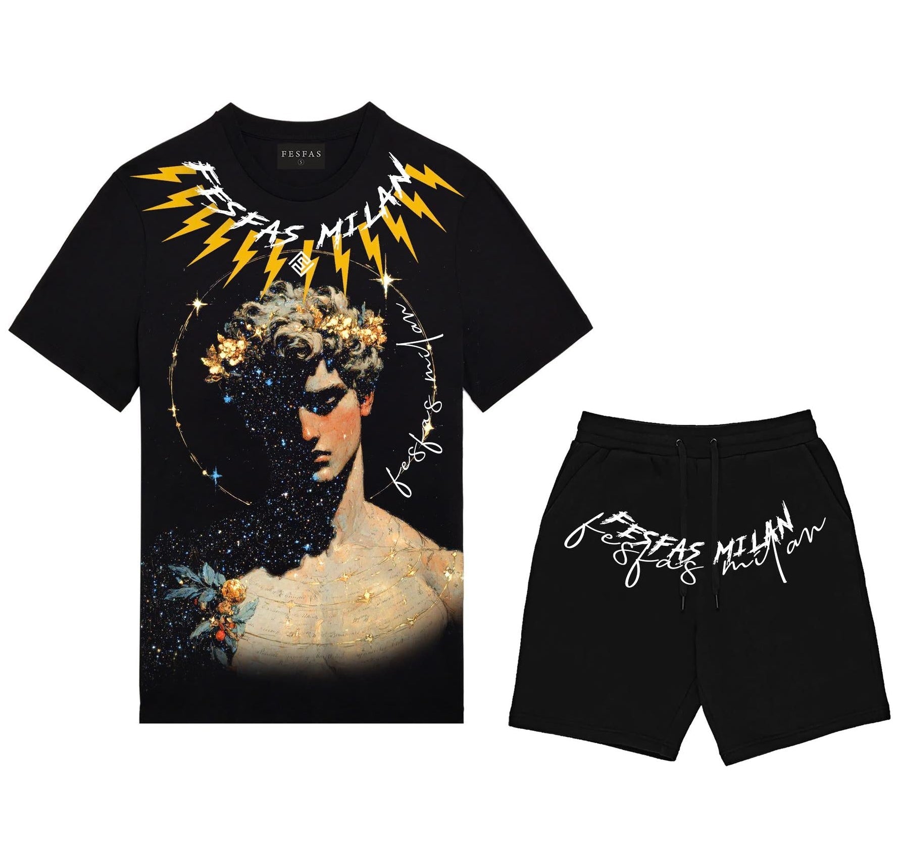 FesFas art statue-print | Bộ T-Shirt | Nam | Màu Đen