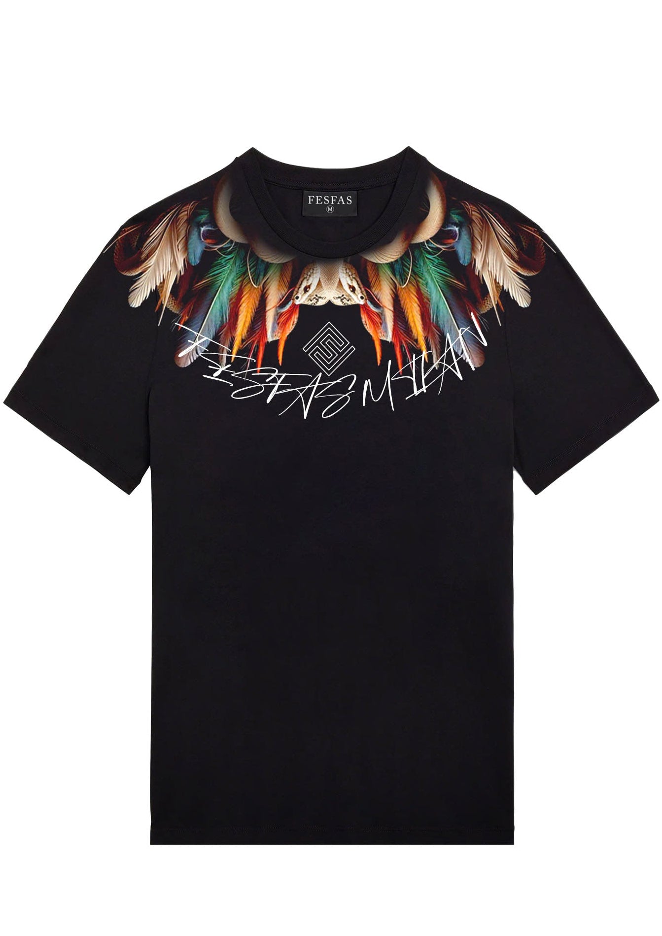 FesFas feathers-print | Áo Thun | Nam | Màu Đen
